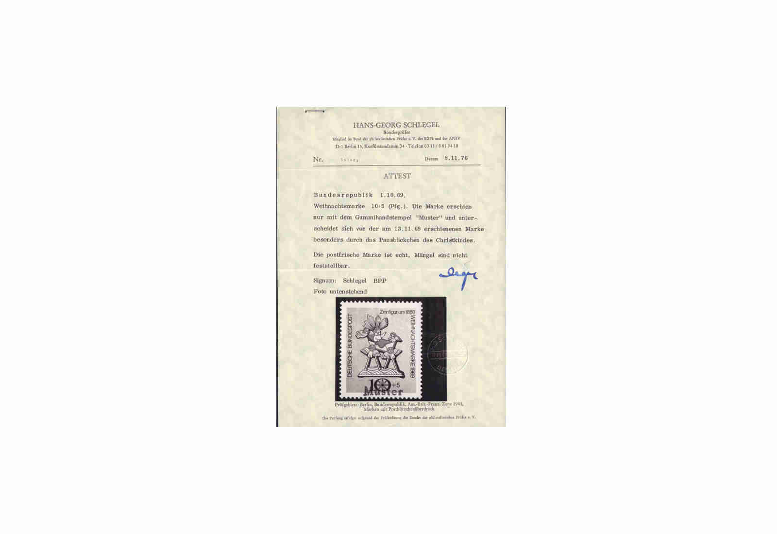 BRD Weihnachtsmarke 1969 Michel Nr. XII postfrisch