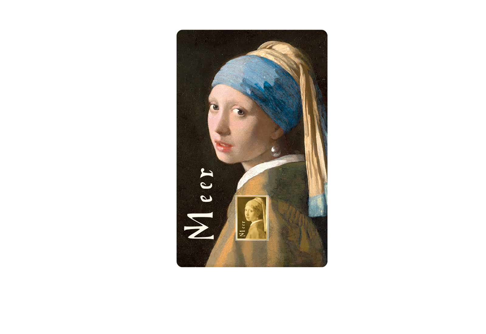 Goldmünze Motiv "Das Mädchen mit dem Perlenohrring - Vermeer" Coincard 999/1000 Gold Geschenk