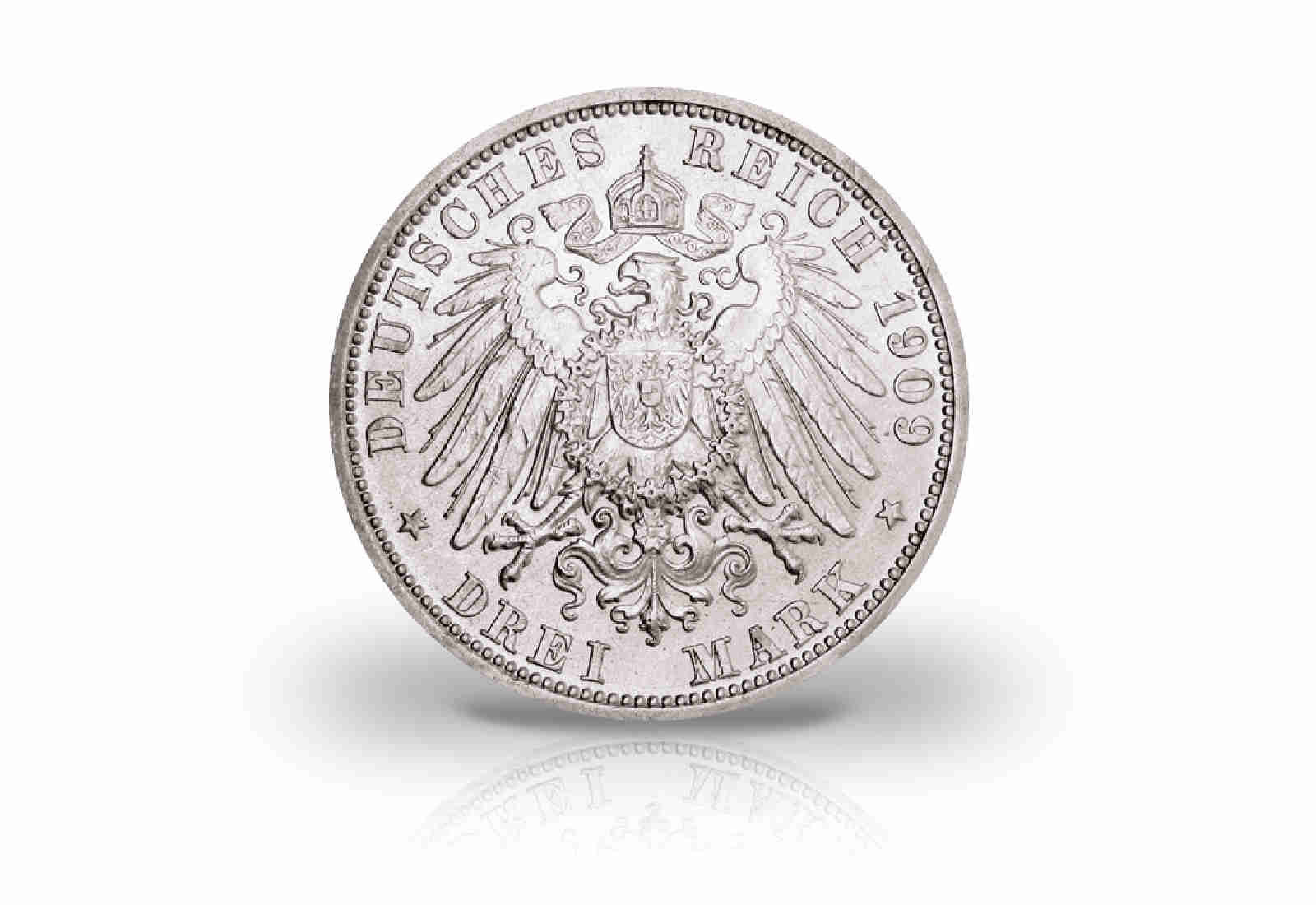 3 Mark 1908-1912 Deutsches Kaiserreich Preußen Kaiser Wilhelm II. Jaeger-Nr. 103