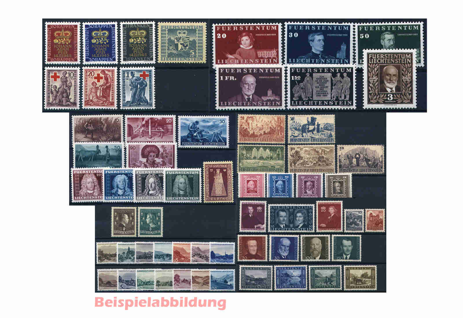 Liechtenstein Jahrgangspaket 1940-1945 postfrisch