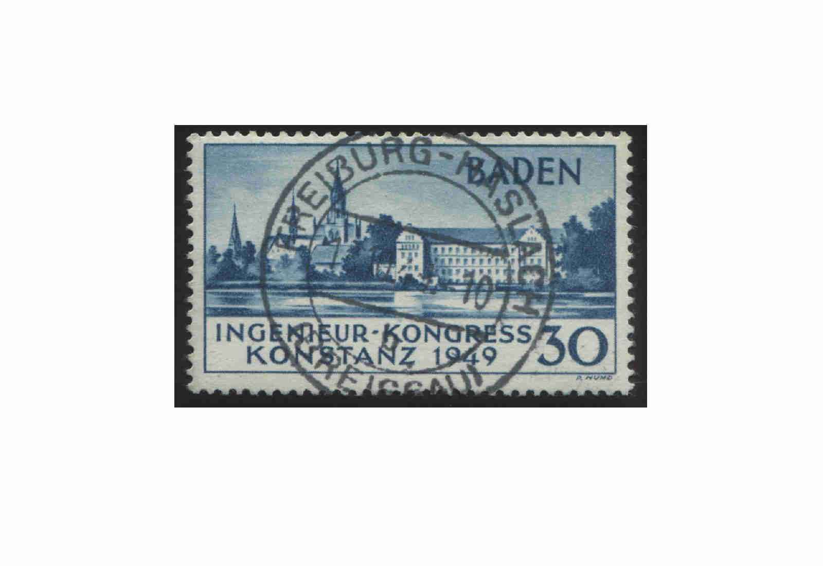 Französische Zone Ingenieur-Kongress 1949 Baden Michel Nr. 46 II gestempelt und geprüft