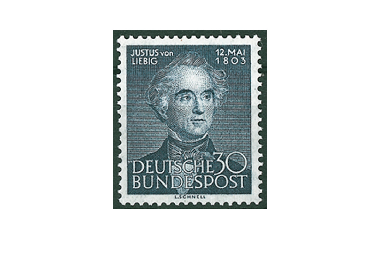 Briefmarke BRD Justus von Liebig 1953 Michel-Nr. 166 postfrisch