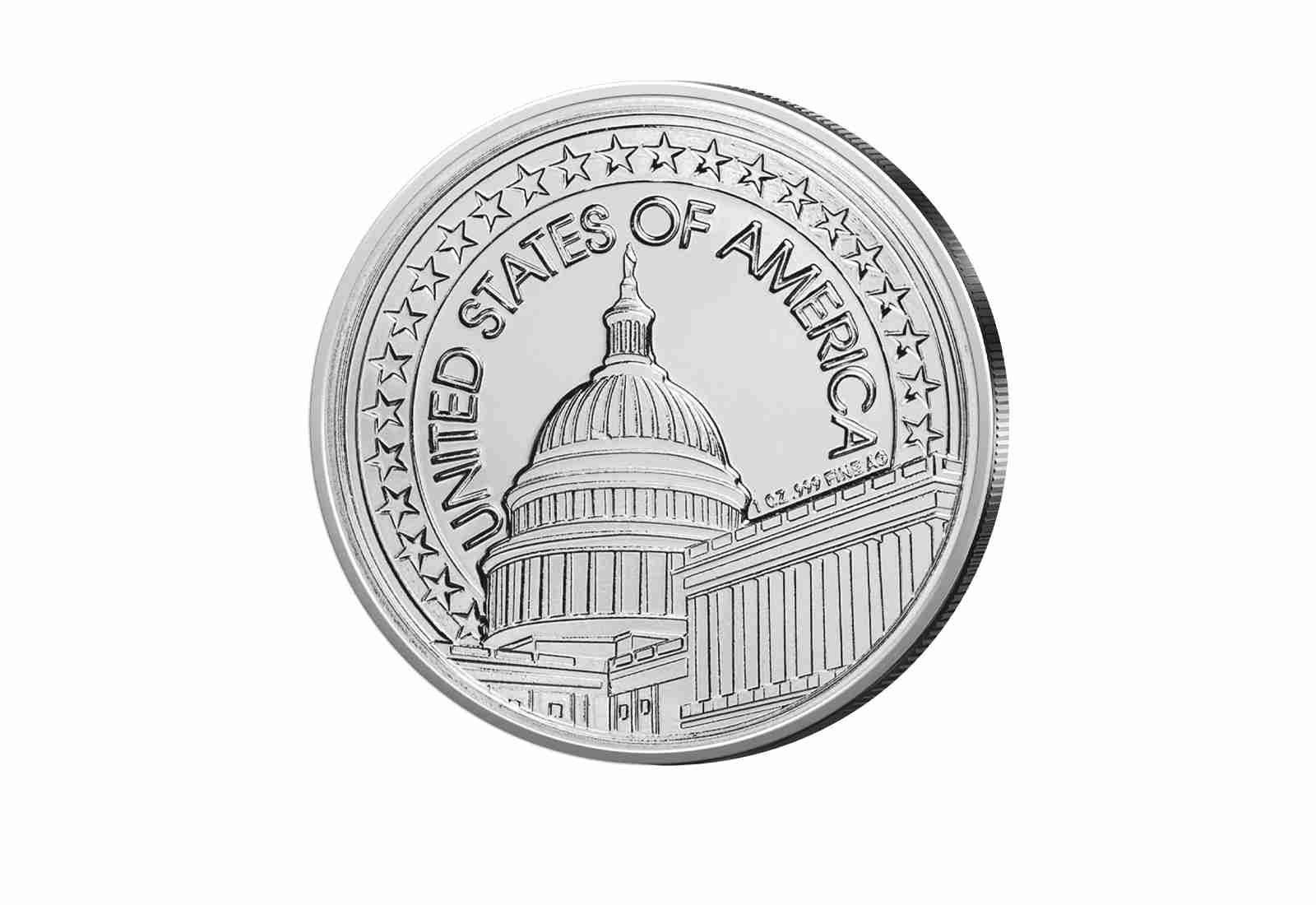 1 oz Silber USA Eagle, Flag & Capitol