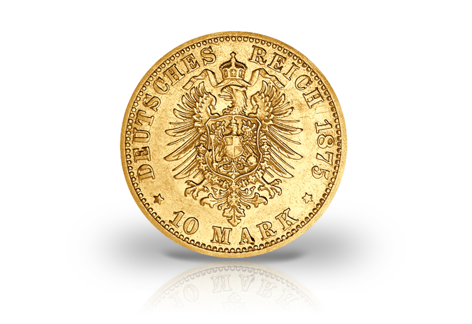 10 Mark Goldmünze 1874-1888 Deutsches Kaiserreich Sachsen König Albert Jaeger-Nr. 261