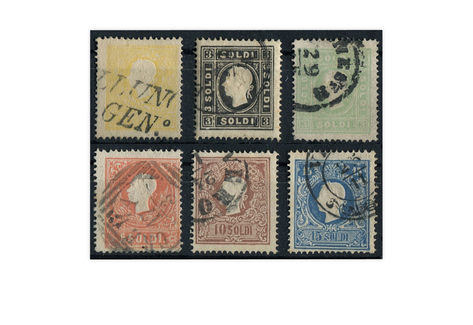 Lombardei und Venetien Freimarken Mi.Nr. 6-11 II (*)