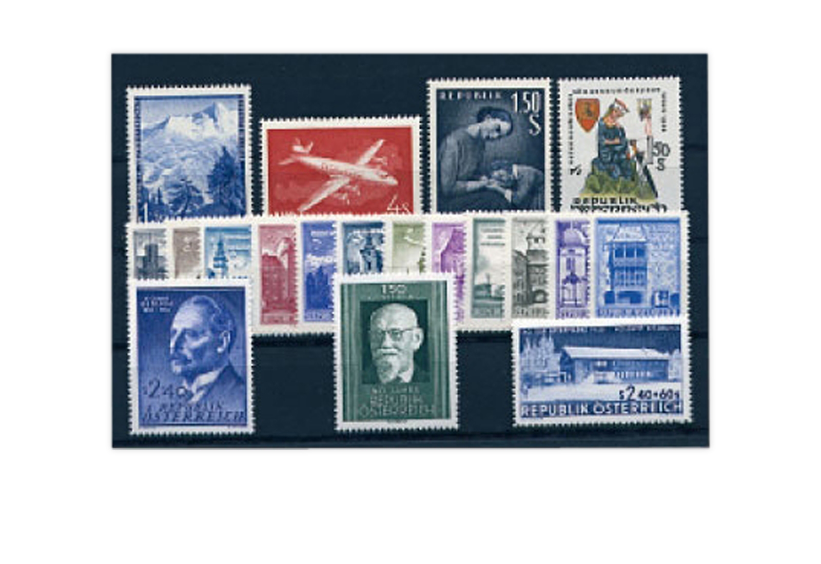 Briefmarken Jahrgang 1958 Österreich Michel-Nr. 1040-1058 postfrisch