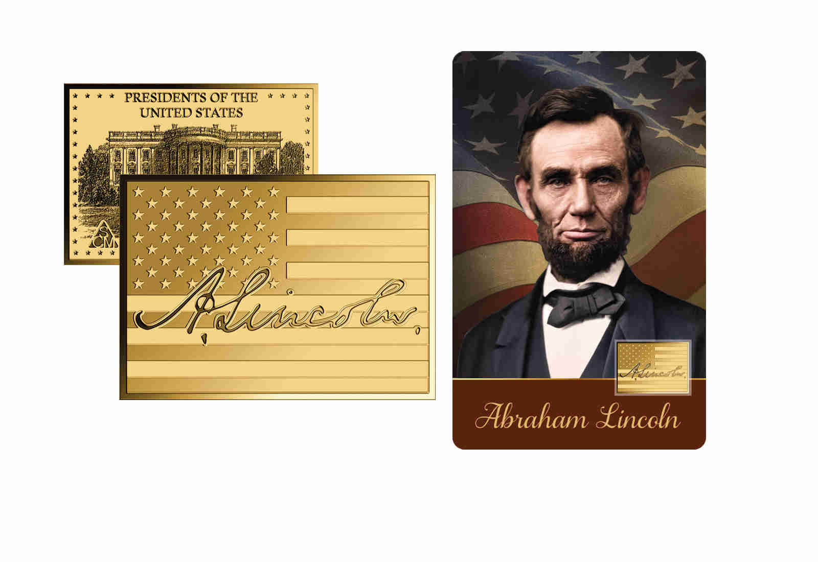 Goldcard Motiv Abraham Lincoln mit 999/1000 Golausgabe