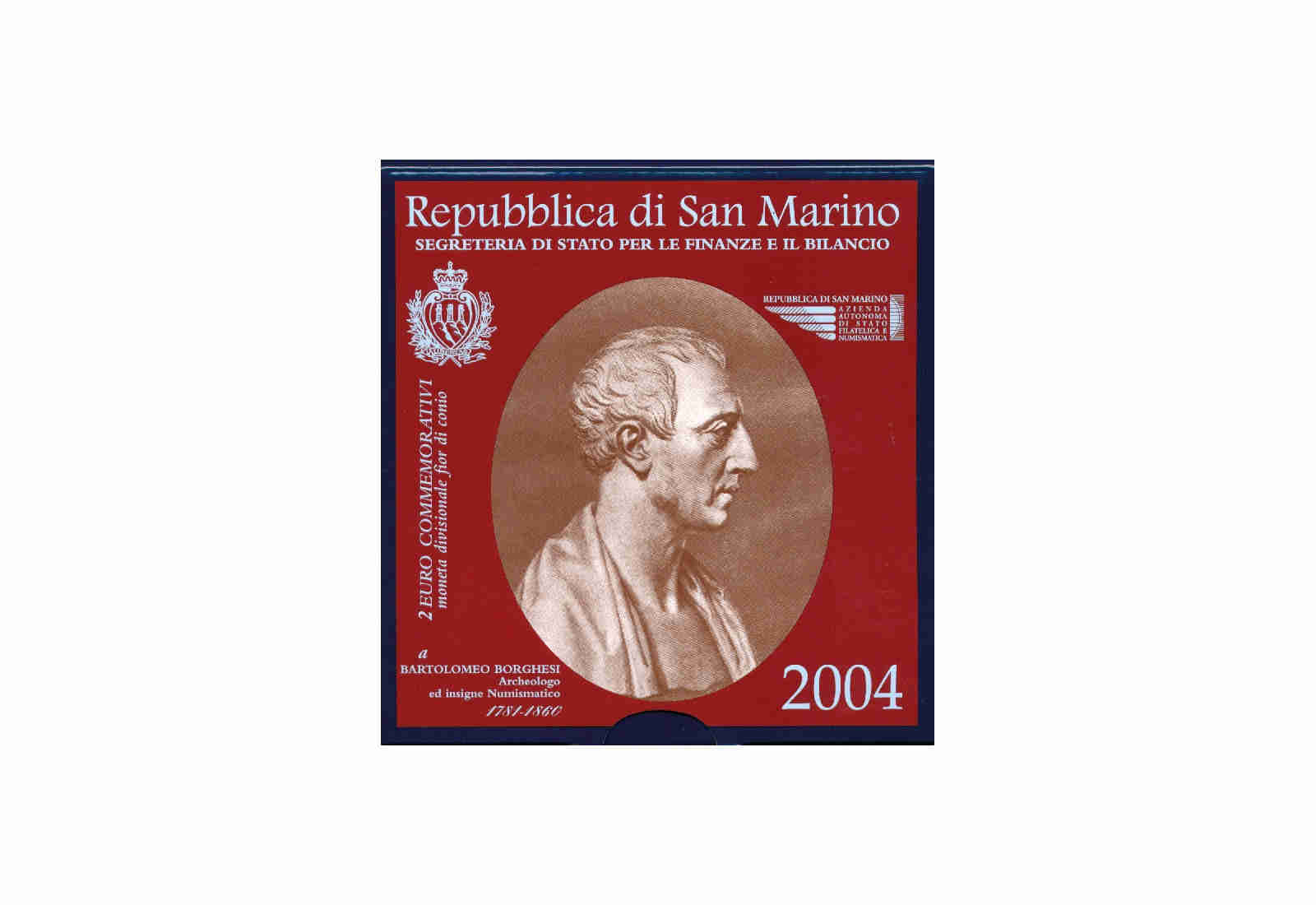 2 Euro 2004 San Marino Borghesi st im Blister