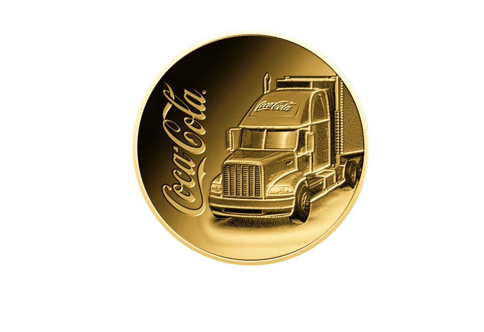 Goldmünze Motiv "Coca-Cola Truck" Coincard 999/1000 Gold Geschenk