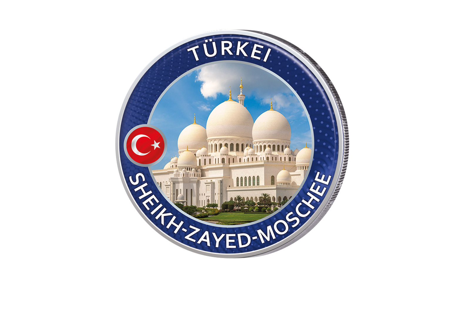 2 Euro mit Farbapplikation Sheikh-Zayed-Moschee - Highlights rund um den Globus