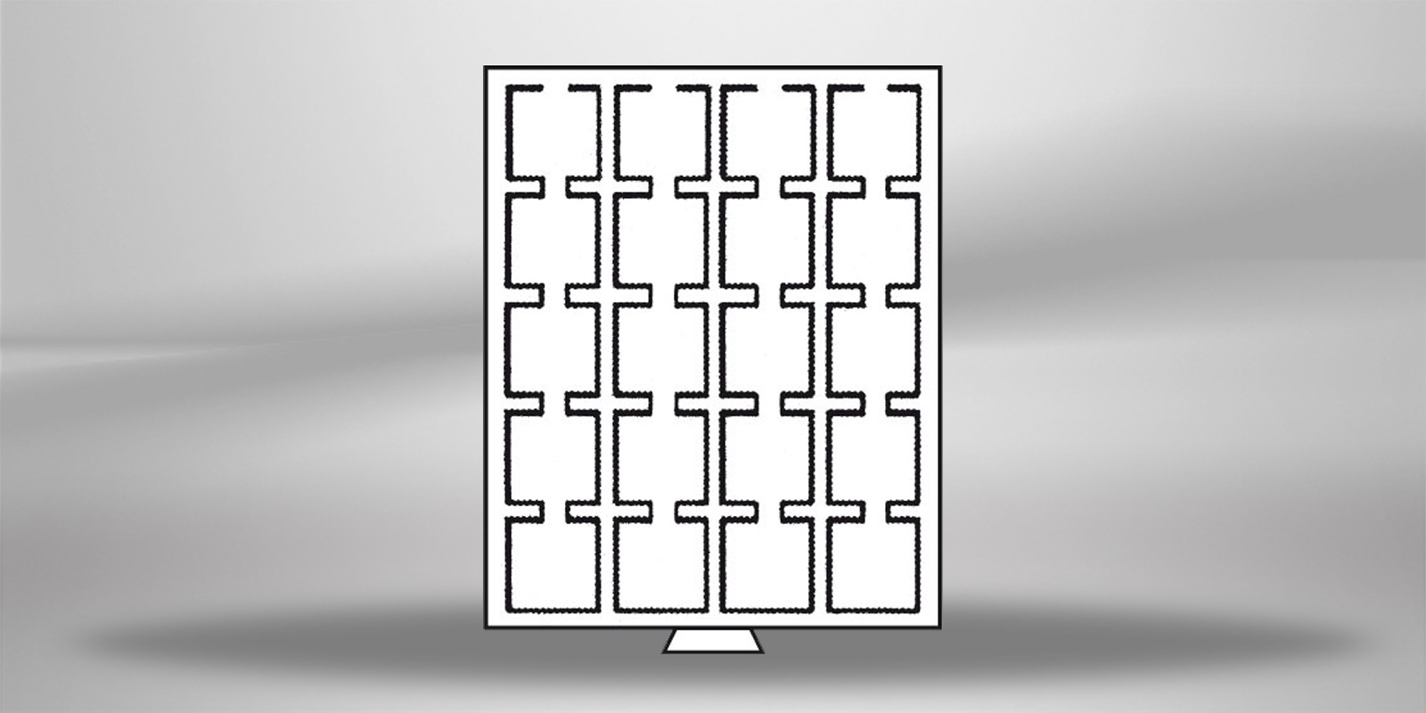 Münzbox mit 20 Fächern für Quadrum-Münzkapseln 
 