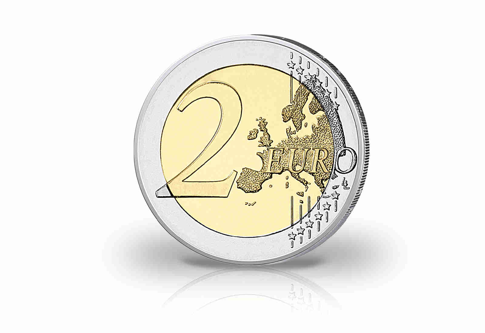 2 Euro mit Farbmotiv Danke