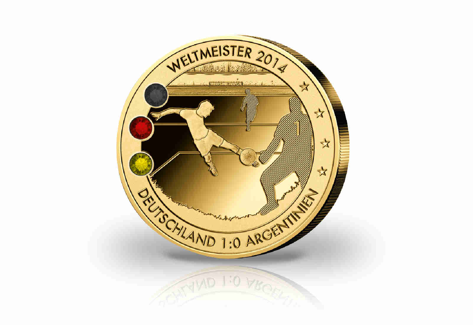 Gigantenprägung Deutschland Fußball Weltmeister 2014 mit 24 kt Goldauflage