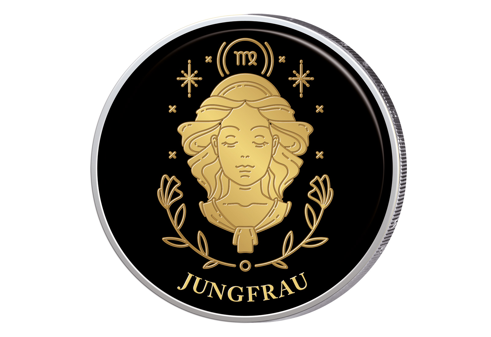 2 Euro mit Farbapplikation Sternzeichen Jungfrau