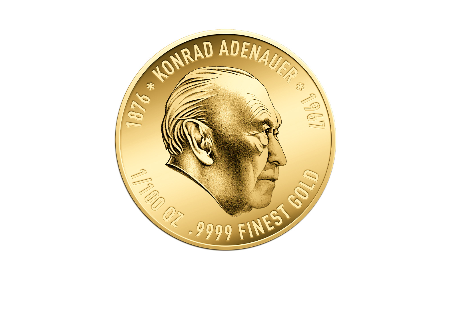Goldmünze 150. Geburtstag Konrad Adenauer