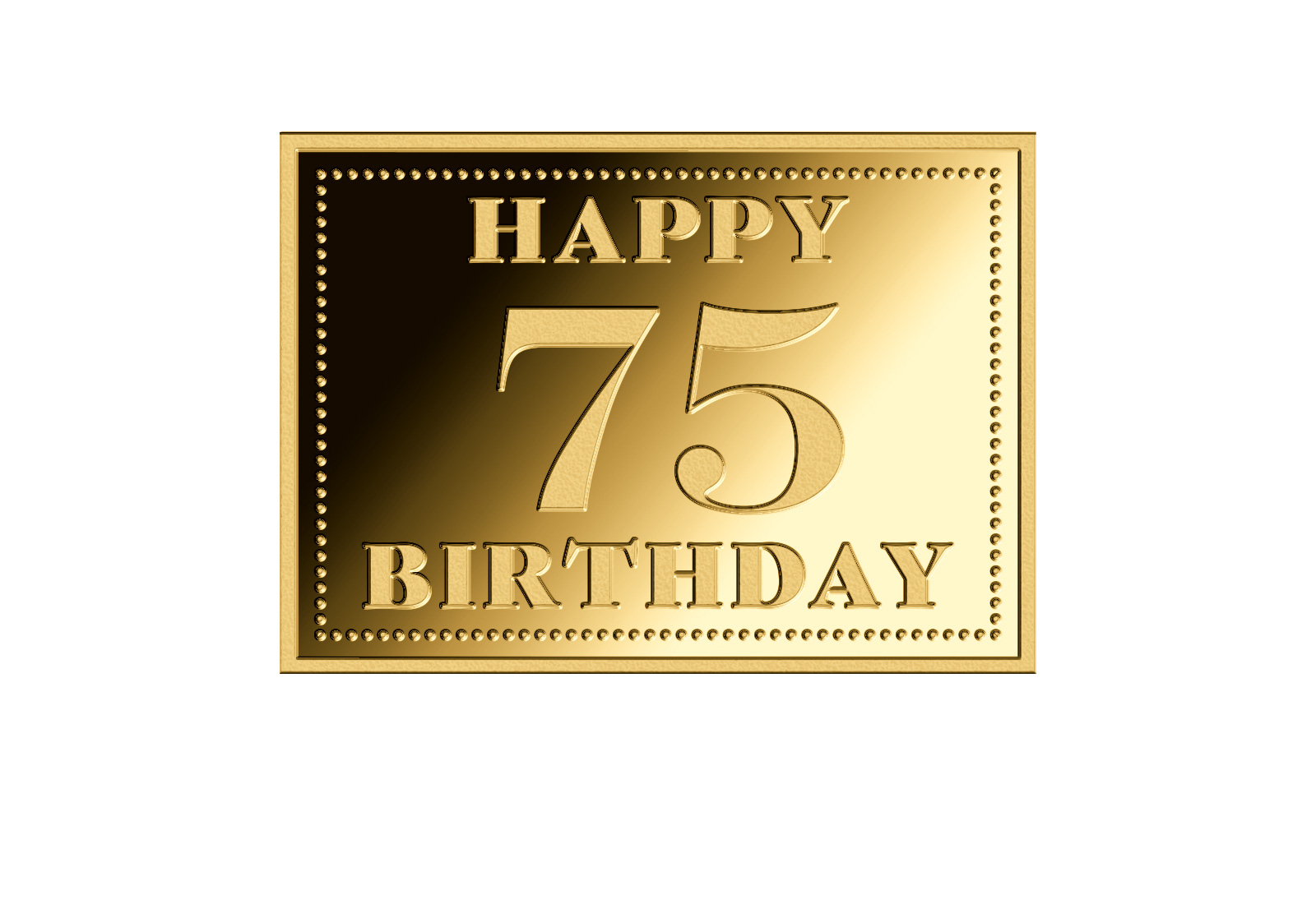 Goldmünze Motiv "Happy 75 Birthday" 999/1000 Gold im Geschenketui