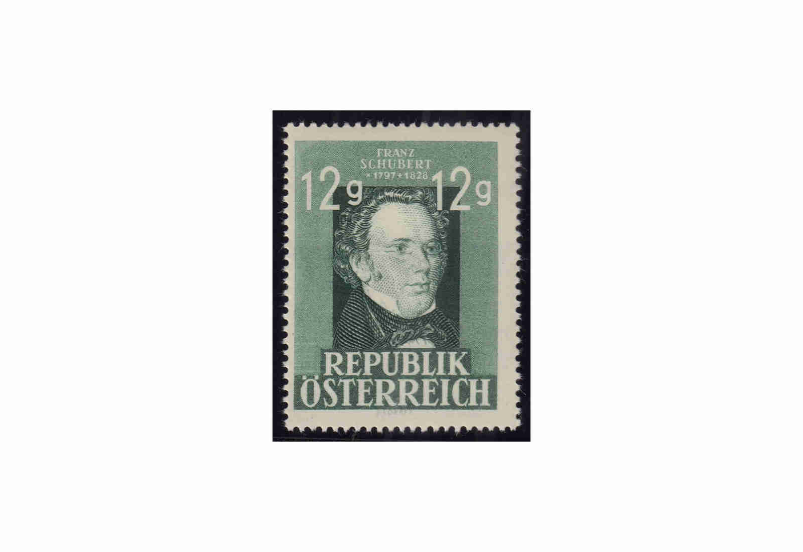 Österreich 1947: 150. Geburtstag von Franz Schubert Michel Nr. 801 gestempelt
