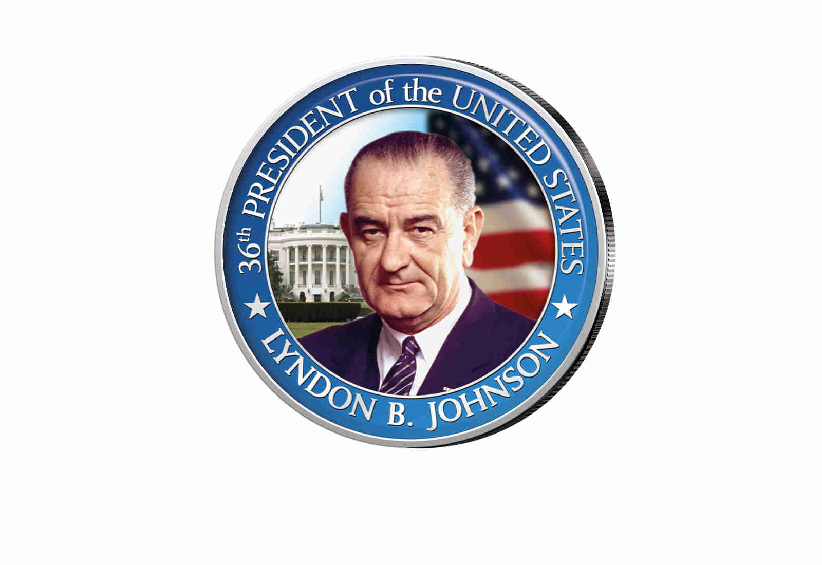 ½ Kennedy-Dollar USA mit Farbapplikation Lyndon B. Johnson Serie: Presidents of the US