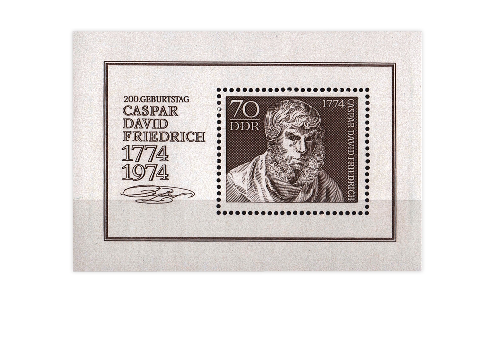 DDR Block 40 Caspar David Friedrich 1974 gestempelt