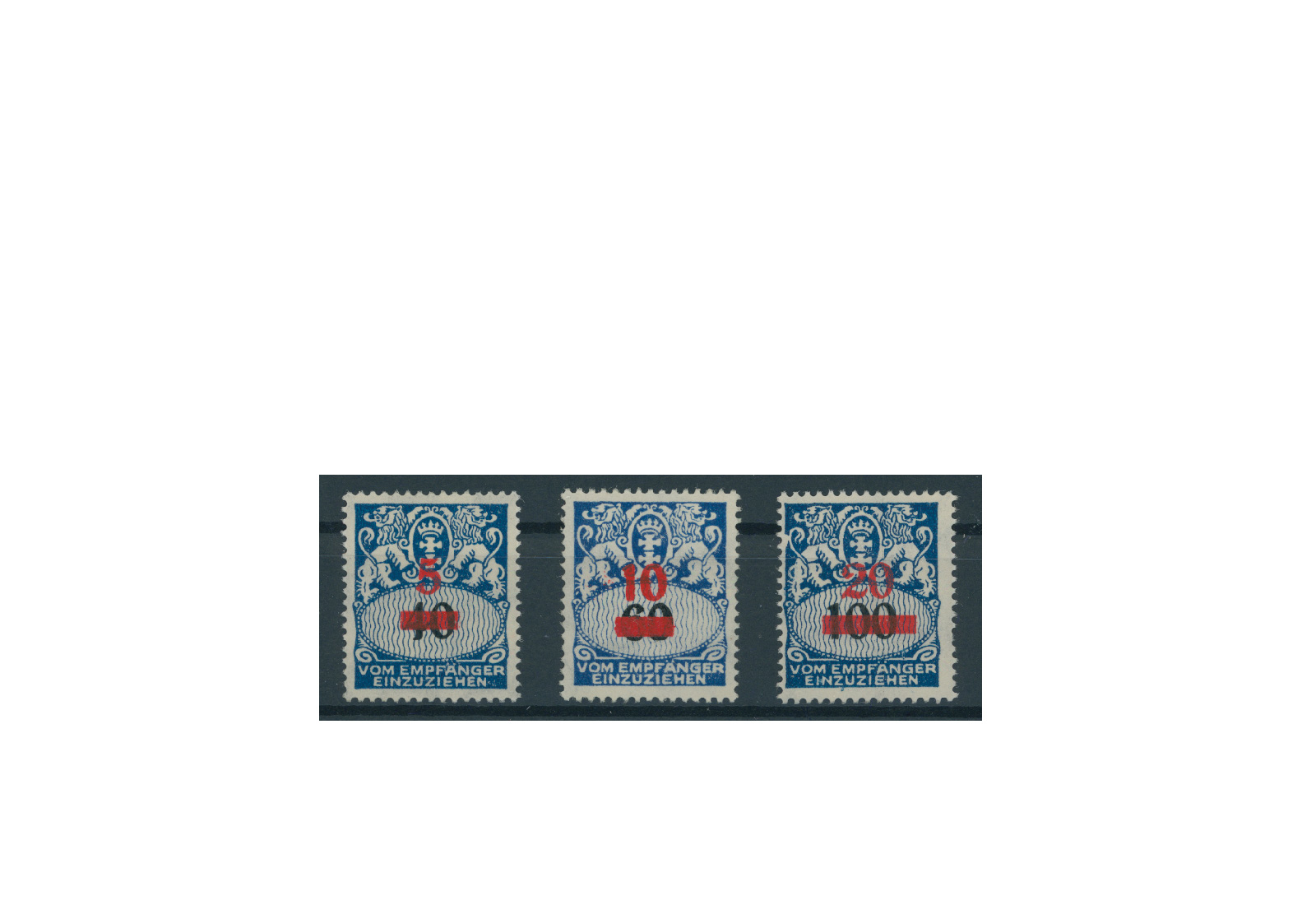 Briefmarken Deutsches Reich Danzig Portomarken 1921-1938 Michel-Nr. P 40-42 postfrisch