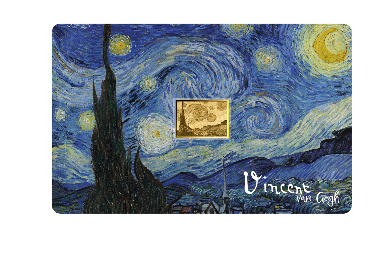 Goldmünze Motiv "Die Sternennacht" Coincard 999/1000 Gold Geschenk