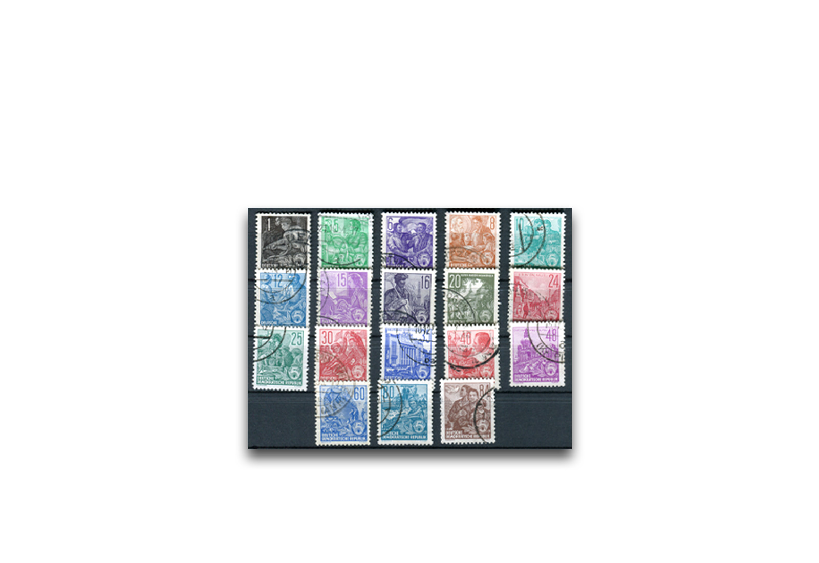 Briefmarken DDR Fünfjahrplan 1957 Michel-Nr. 405-422 gestempelt