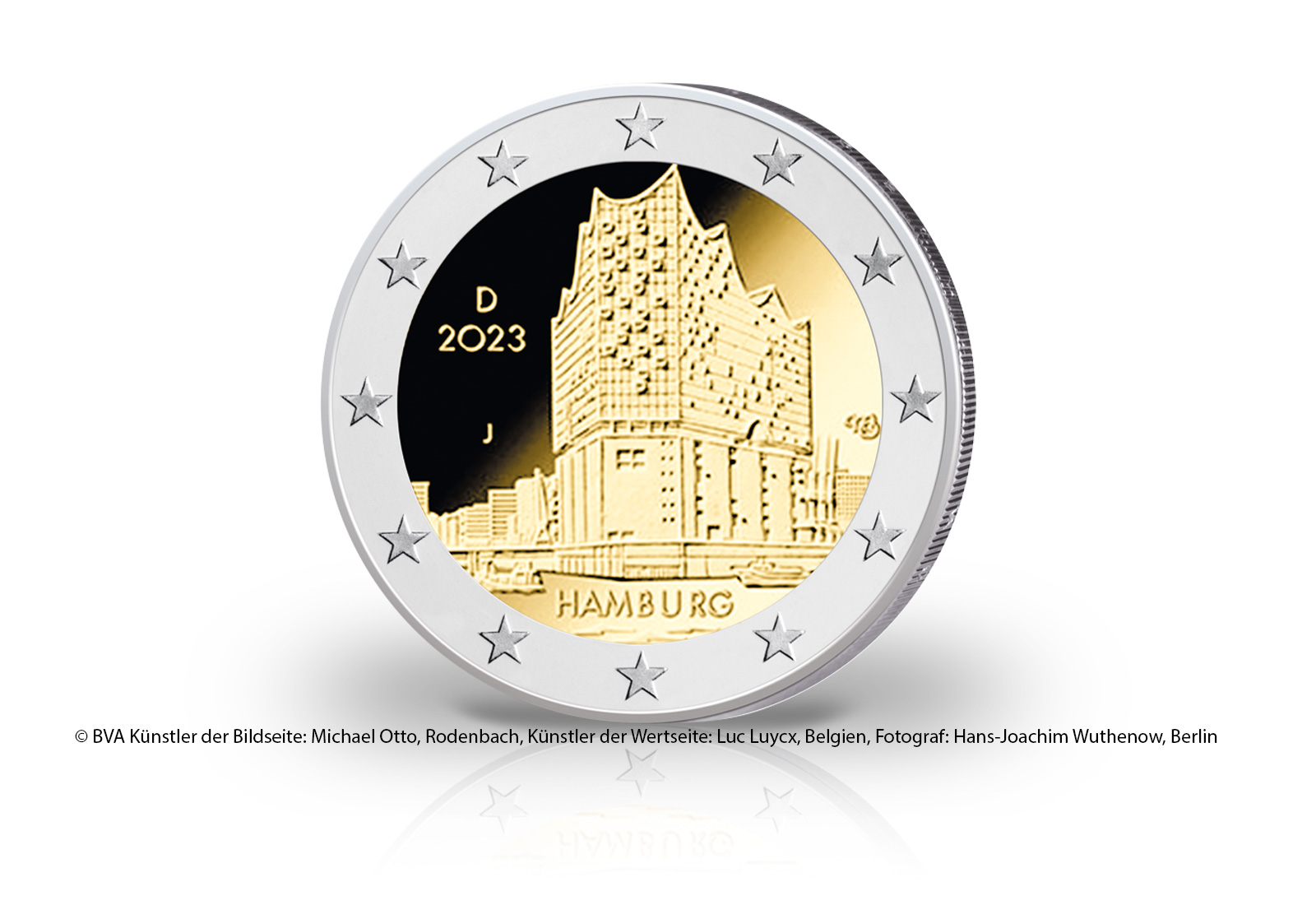 2 Euro 2023 Deutschland Hamburg Elbphilharmonie Prägestätte u. Wahl