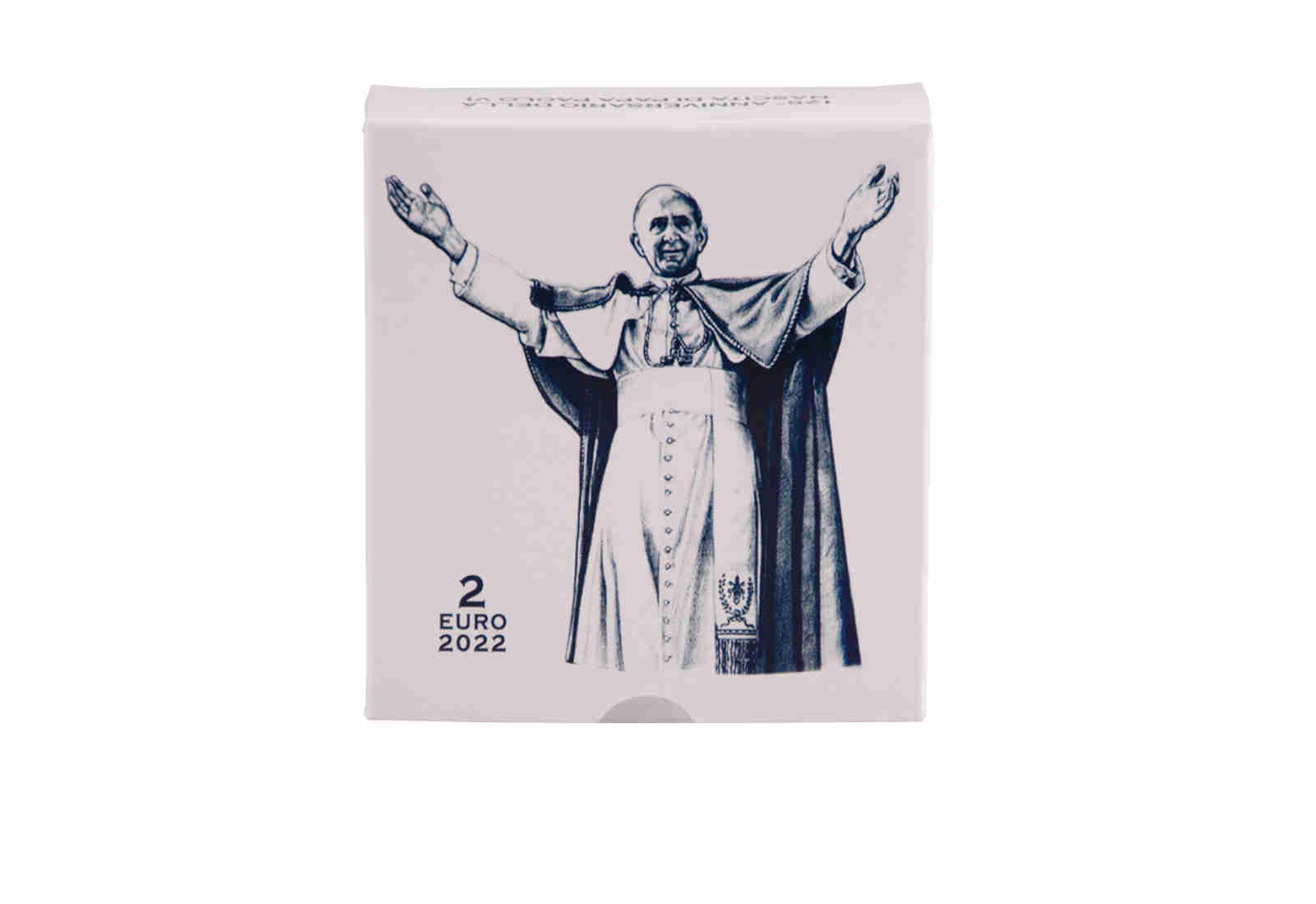 2 Euro 2022 Vatikan 125. Geburtstag Papst Paul VI. PP im Etui