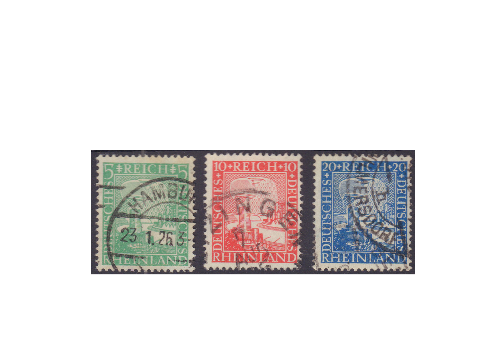 Briefmarken Deutsches Reich 1925 Michel-Nr. 372/74 gestempelt