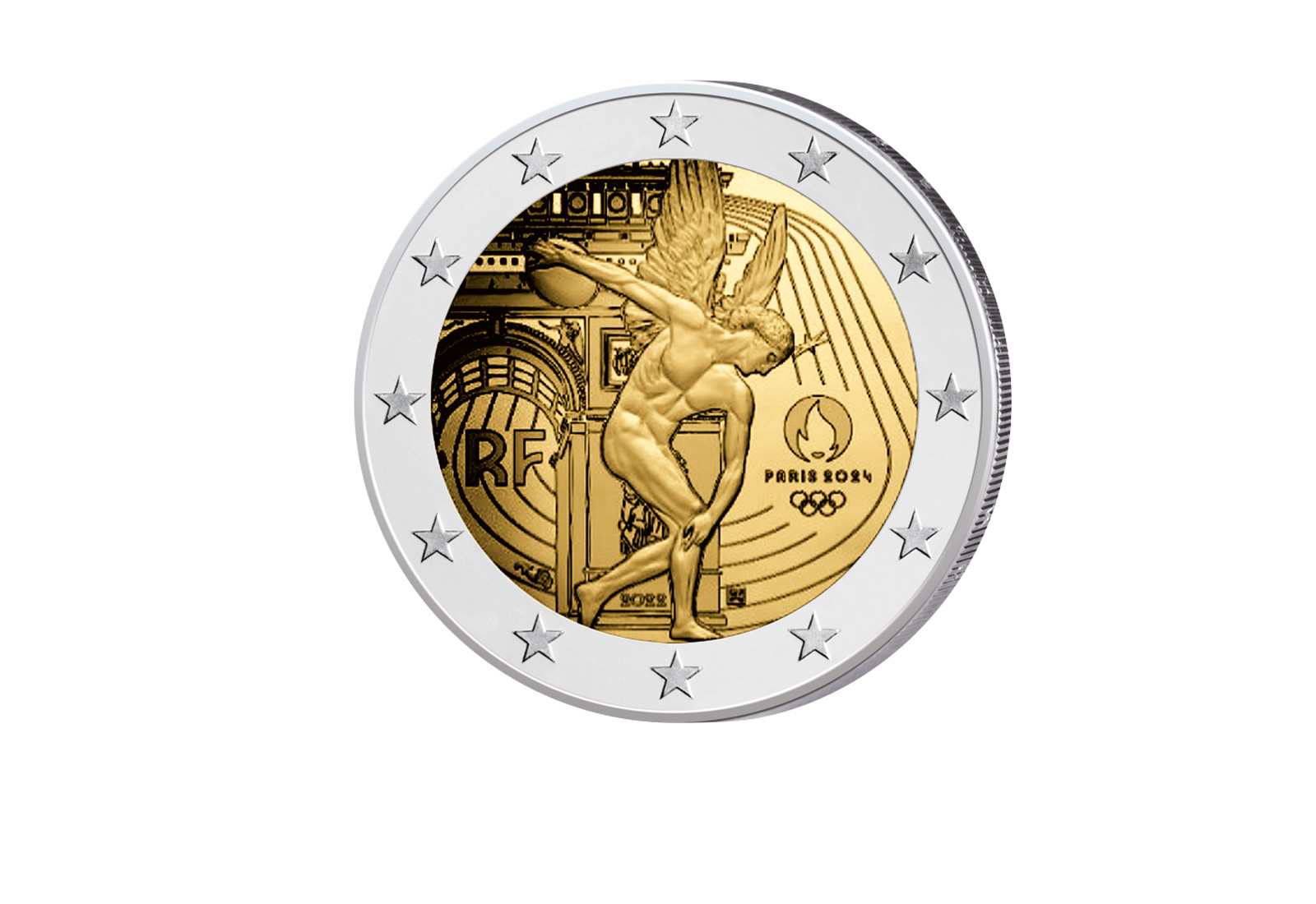 2 Euro 2022 Frankreich Diskuswerfer Olympia Paris in Coincard unsere Wahl