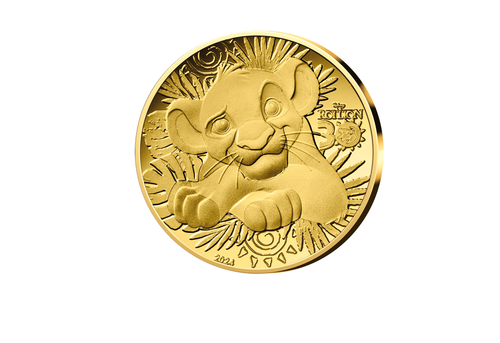 5 Euro Gold 2024 Frankreich 30 Jahre König der Löwen PP