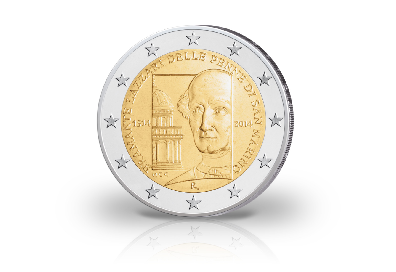 2 Euro 2014 San Marino 500. Todestag von Donato Bramante st im Blister