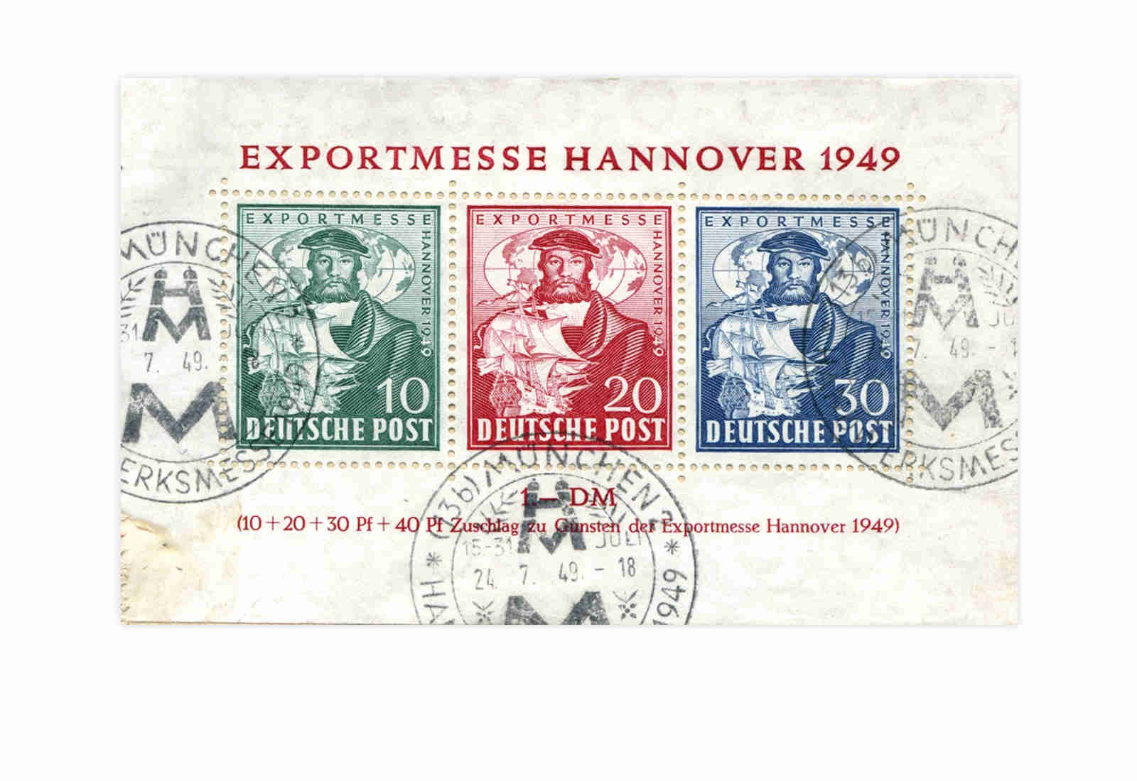 Bizone Exportmesse Hannover Block 1 a gestempelt (SST)
