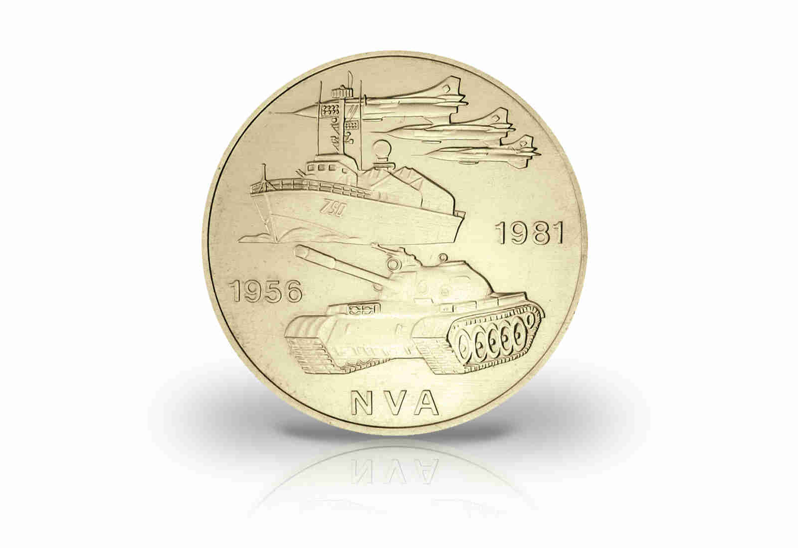 10 Mark Gedenkmünze 1981 DDR 25 Jahre Nationale Volksarmee Jaeger-Nr. 1578