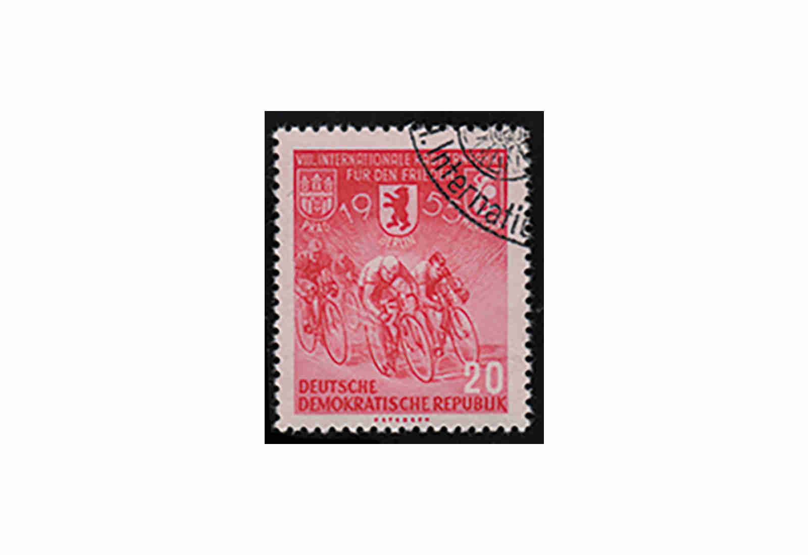 DDR Radfernfahrt 1955 Michel Nr. 471 Y I G gestempelt mit Fotoattest BPP