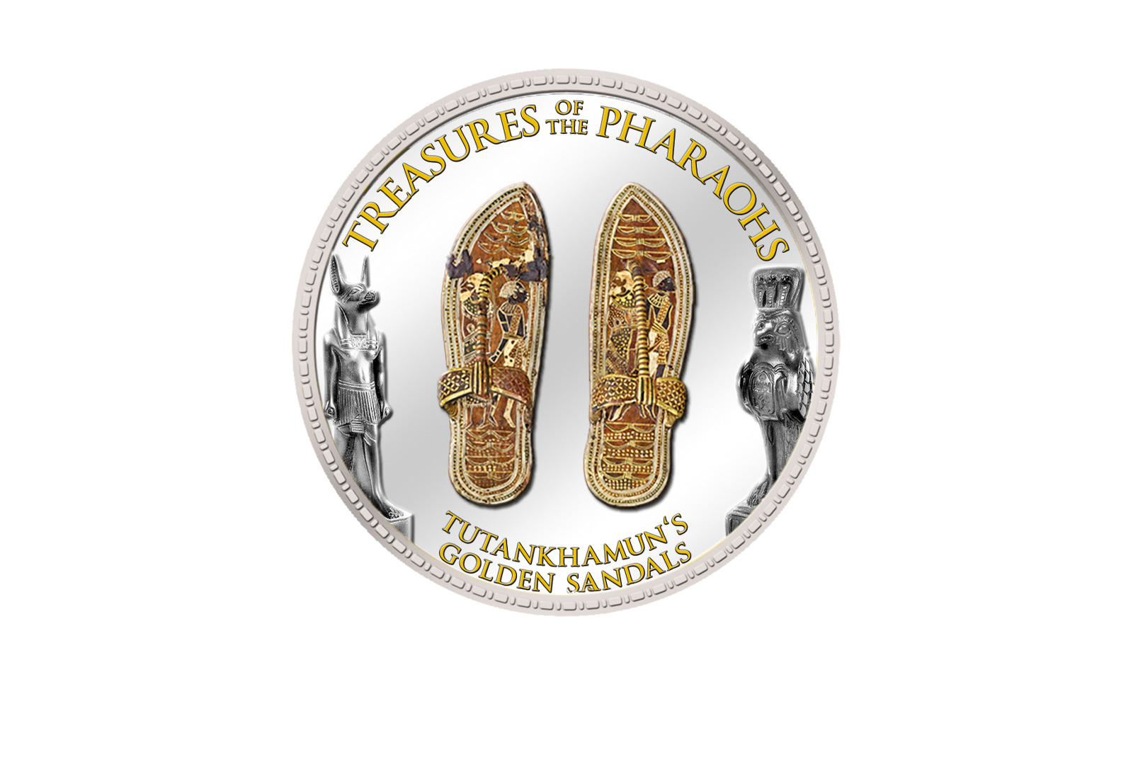 1 Pfund Ägypten Goldene Sandalen 999,9 Goldauflage mit Farbveredelung