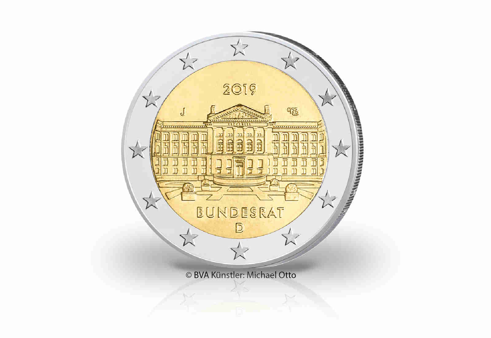 2 Euro 2019 Deutschland 70 Jahre Bundesrat Prägestätte J