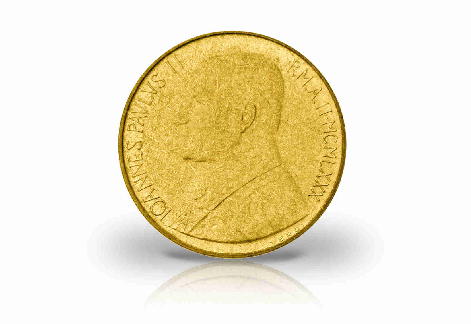 20 Lire 1980 Vatikan Papst Johannes Paul II. Allegorie der Tapferkeit