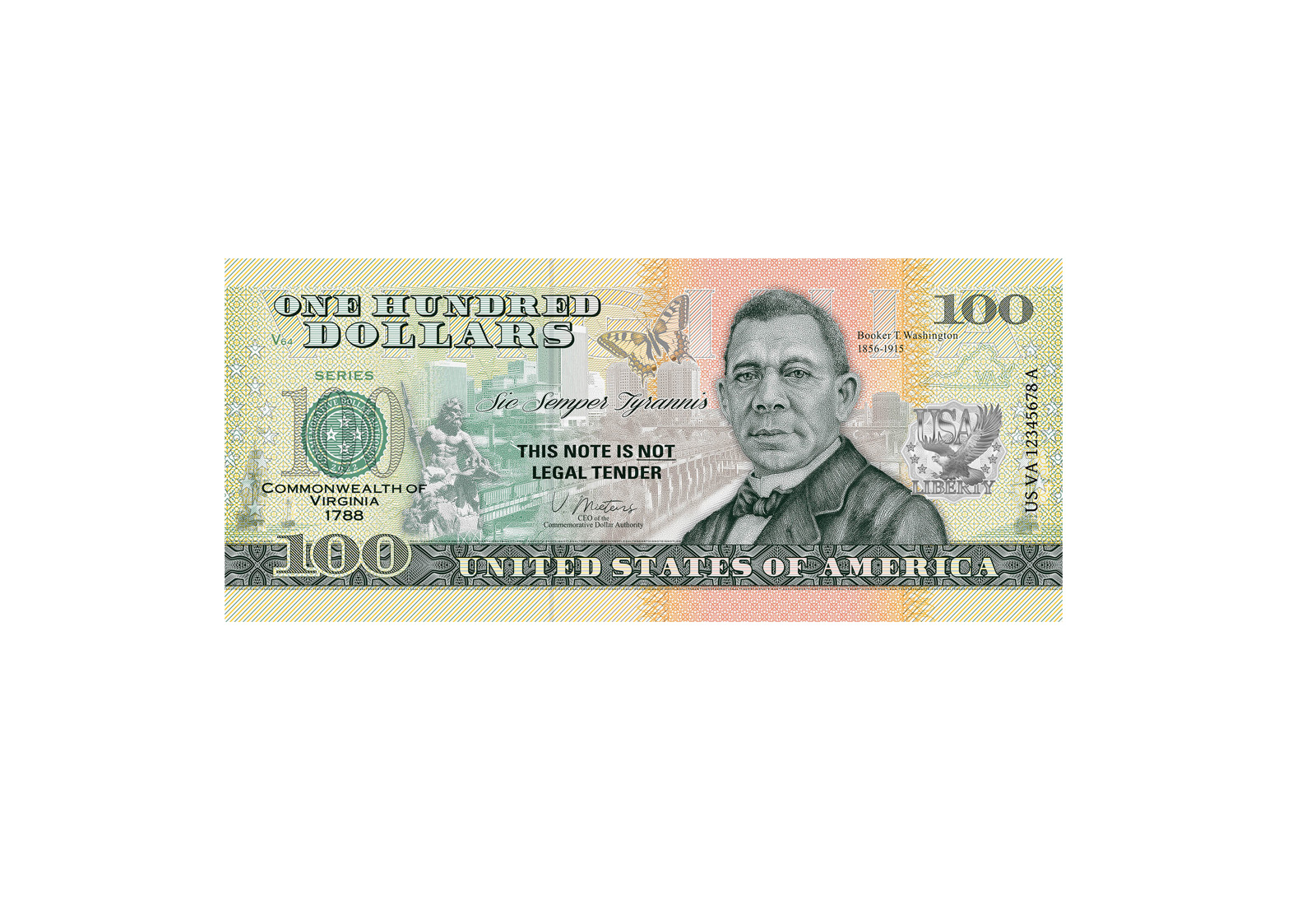 Banknote USA 100 Dollars Booker T. Washington 1856-1915
