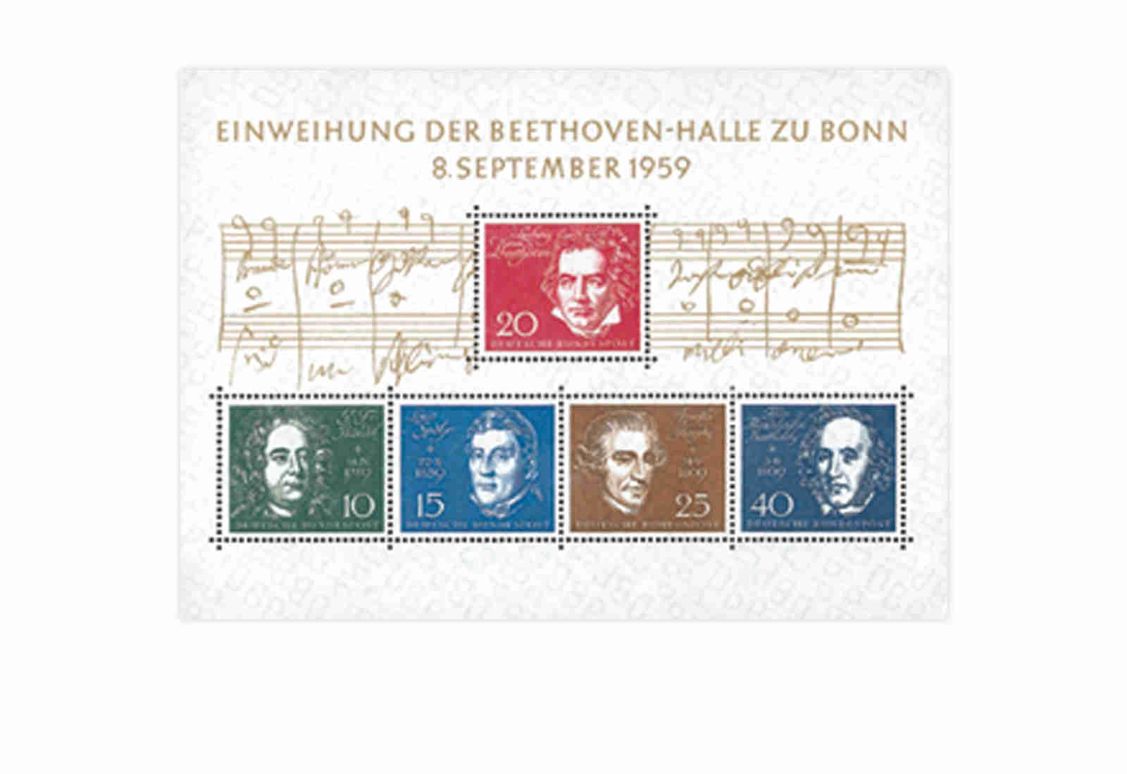 Briefmarken BRD Beethoven 1959 Block 2 postfrisch