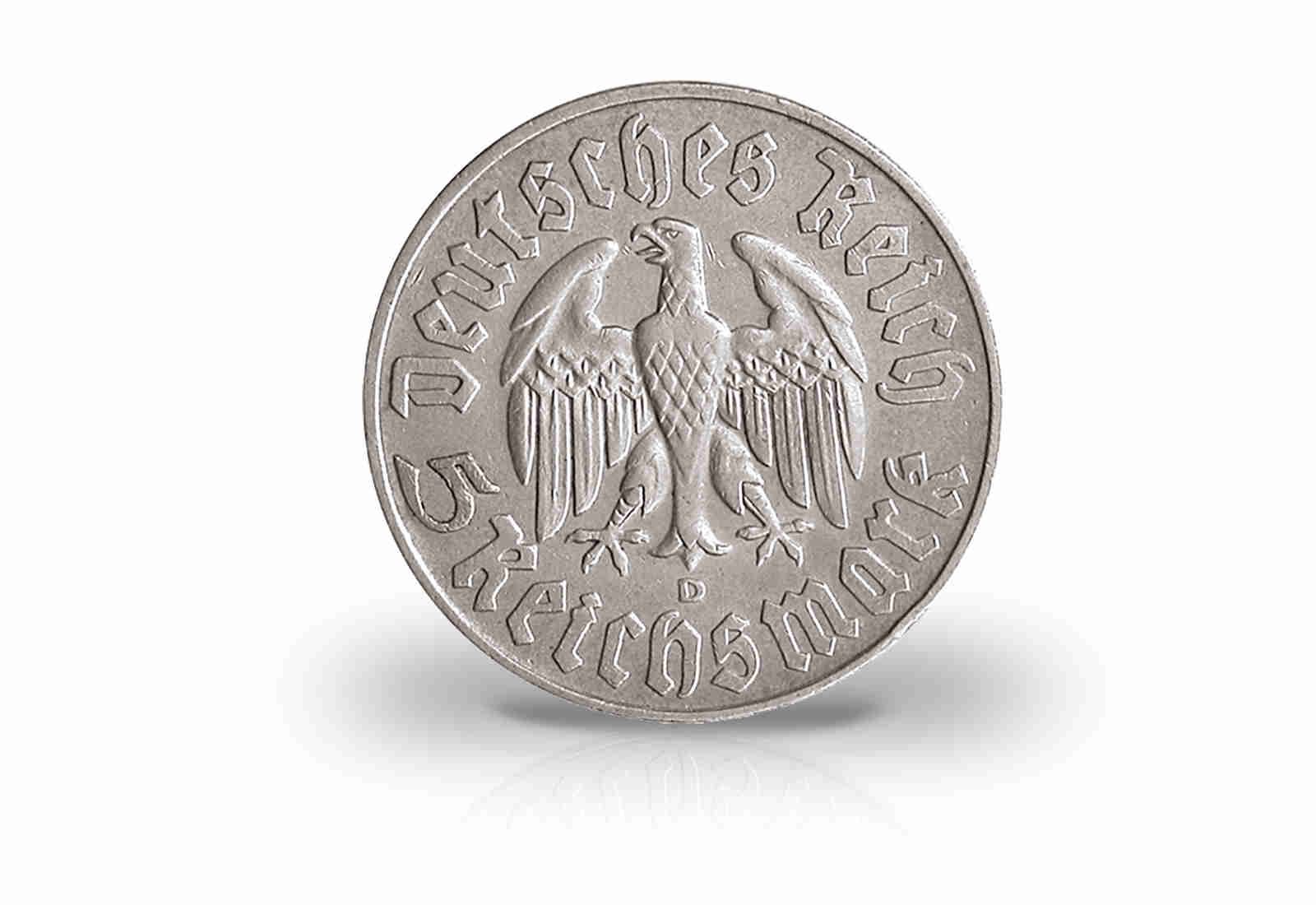 5 Reichsmark 1933 Drittes Reich Martin Luther Prägestätte D Jaeger-Nr. 353