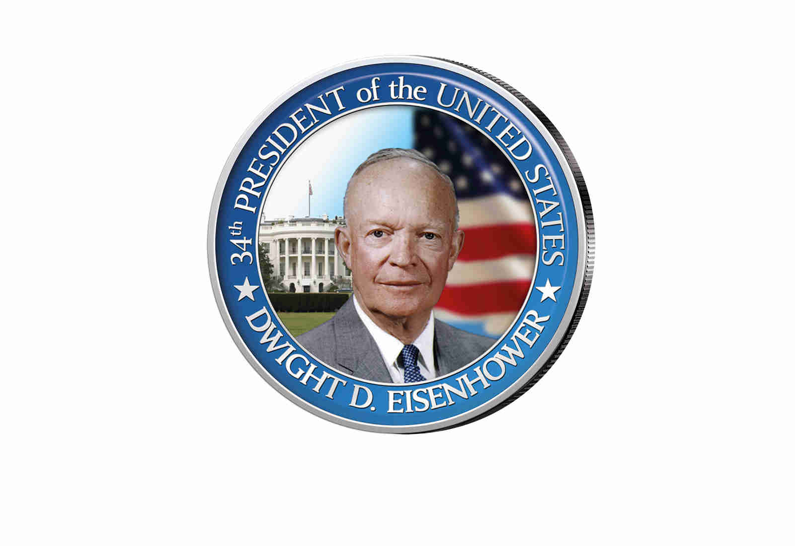 ½ Kennedy-Dollar USA mit Farbapplikation Dwight D. Eisenhower Serie: Presidents of the US