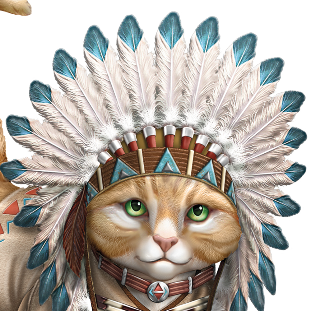 Häuptling Leise Pfote - Katzenfigurine