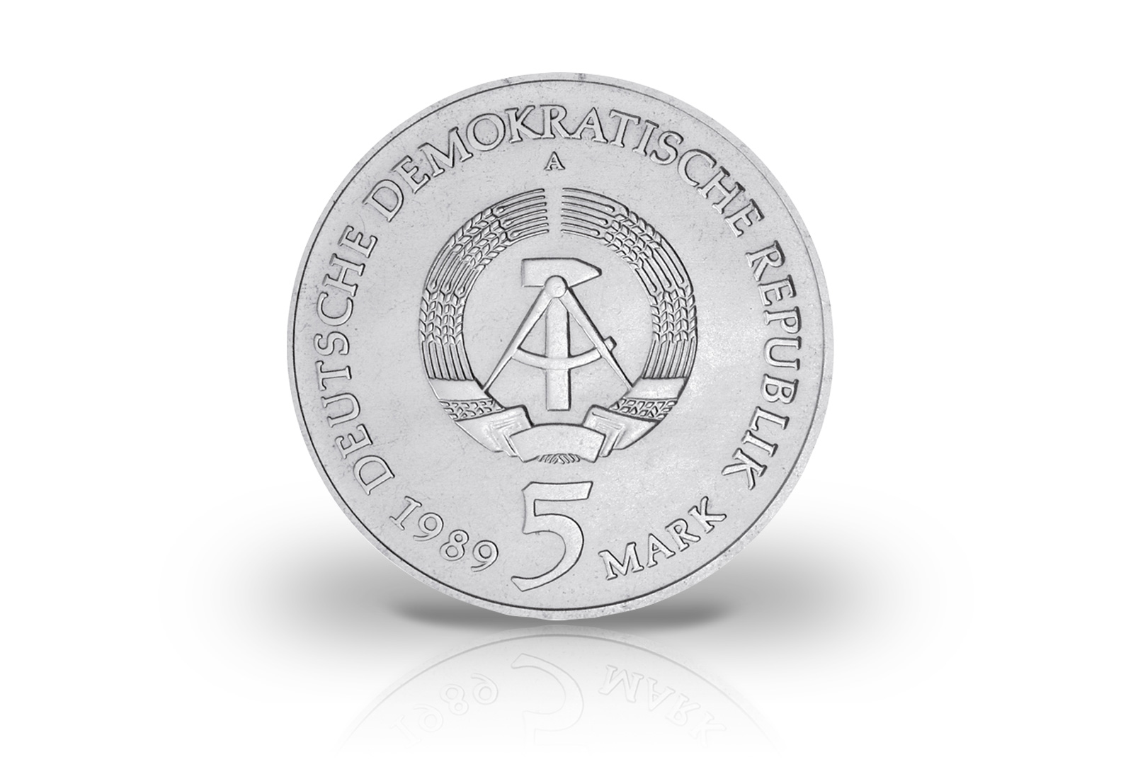 5 Mark Gedenkmünze 1989 DDR Marienkirche in Mühlhausen Jaeger-Nr. 1627