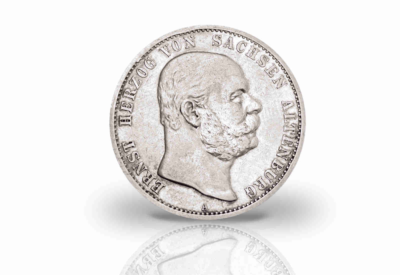 5 Mark 1901 Deutsches Kaiserreich 75. Geburtstag Herzog Ernst Jaeger Nr. 143
