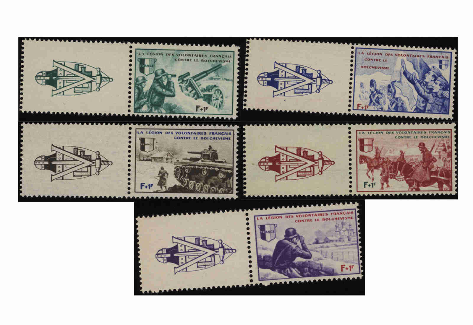Frankreich VI-X mit Zierfeld **