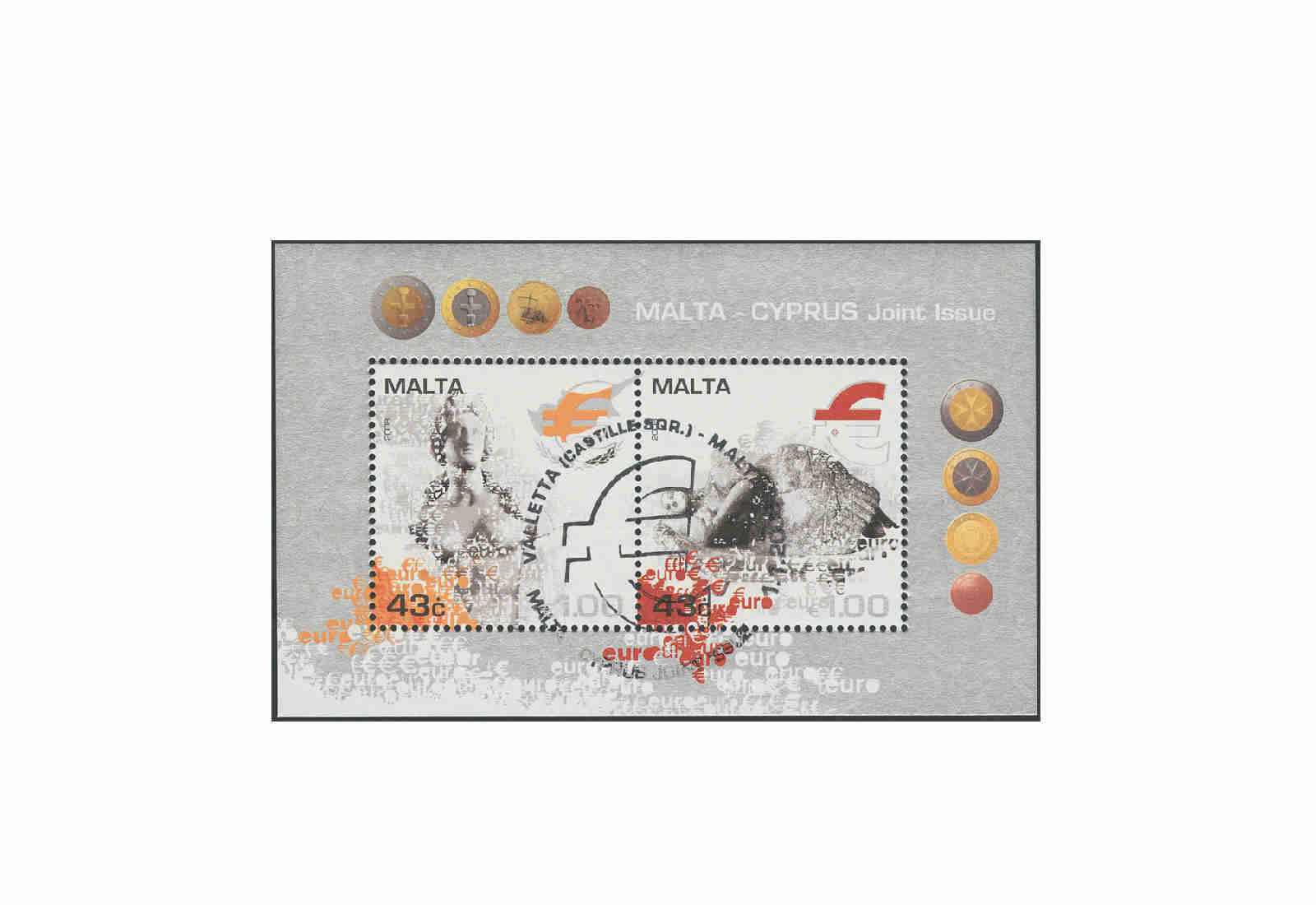 Briefmarken Blockausgabe Zypern Malta Cyprus Joint Issue 2008 Block 28 gestempelt