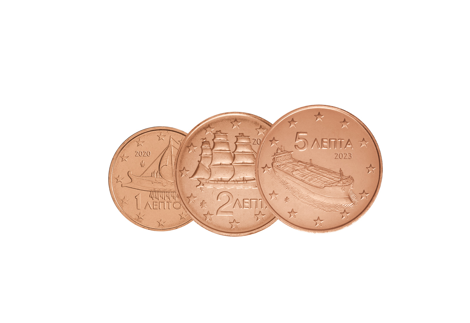 1, 2 und 5 Cent Griechenland Jahrgang u. Wahl bfr.