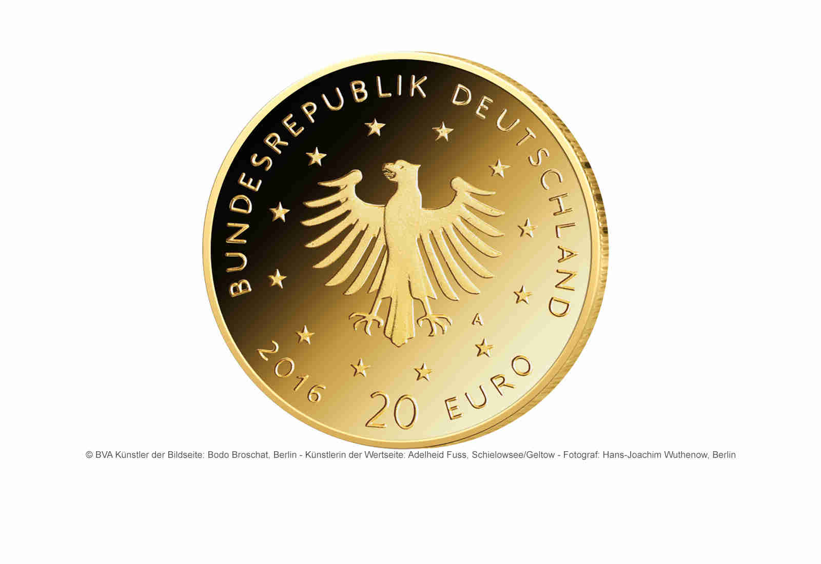 20 Euro 2016 Goldmünze Deutschland Nachtigall Prägestätte unserer Wahl