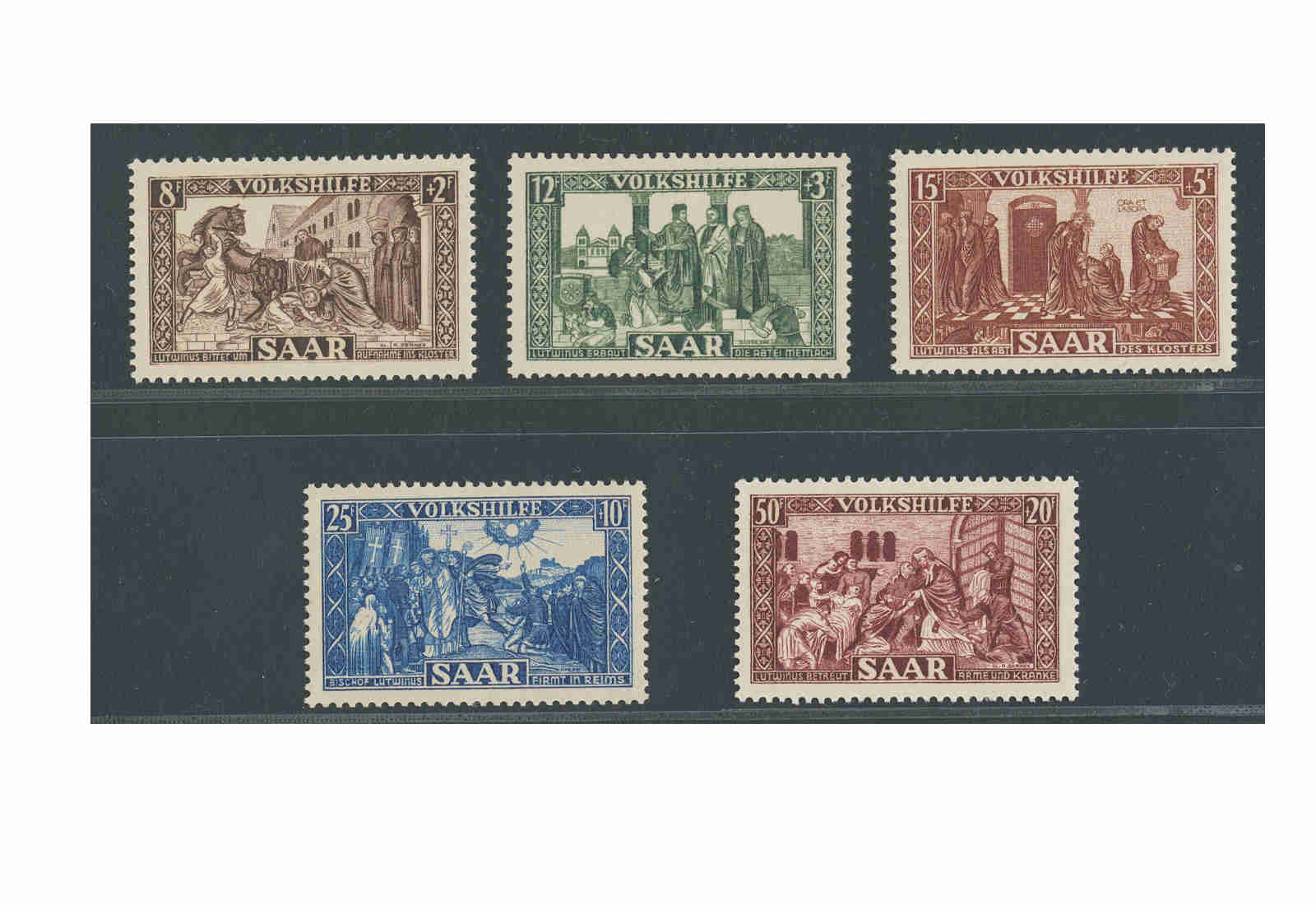 Briefmarke Saar 299/303 gestempelt